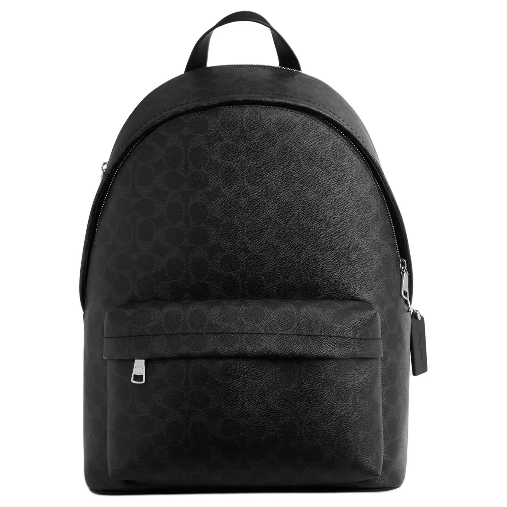 Unisex COACH Taylor 30 Large Zip-Top Backpack - Faux Leather and Woven Fabric, Modern Style, Black, Built-in Pockets, Artificial Leather Backpacks, Built-In Pockets Backpacks