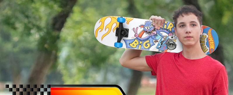 9-ply Maple Desk Skate Board for Cruising,Hot Wheels 31 inch Skateboard,  Carving, Tricks and Downhill