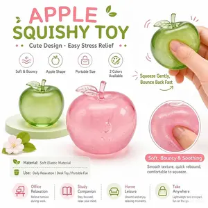 2 Pack Apple Shaped Stress Balls Toys Portable Decompression Indoor Recreation Gadget Helps Relieve Daily Stress And Anxiety Nice Leisure Gift For Birthdays Holidays