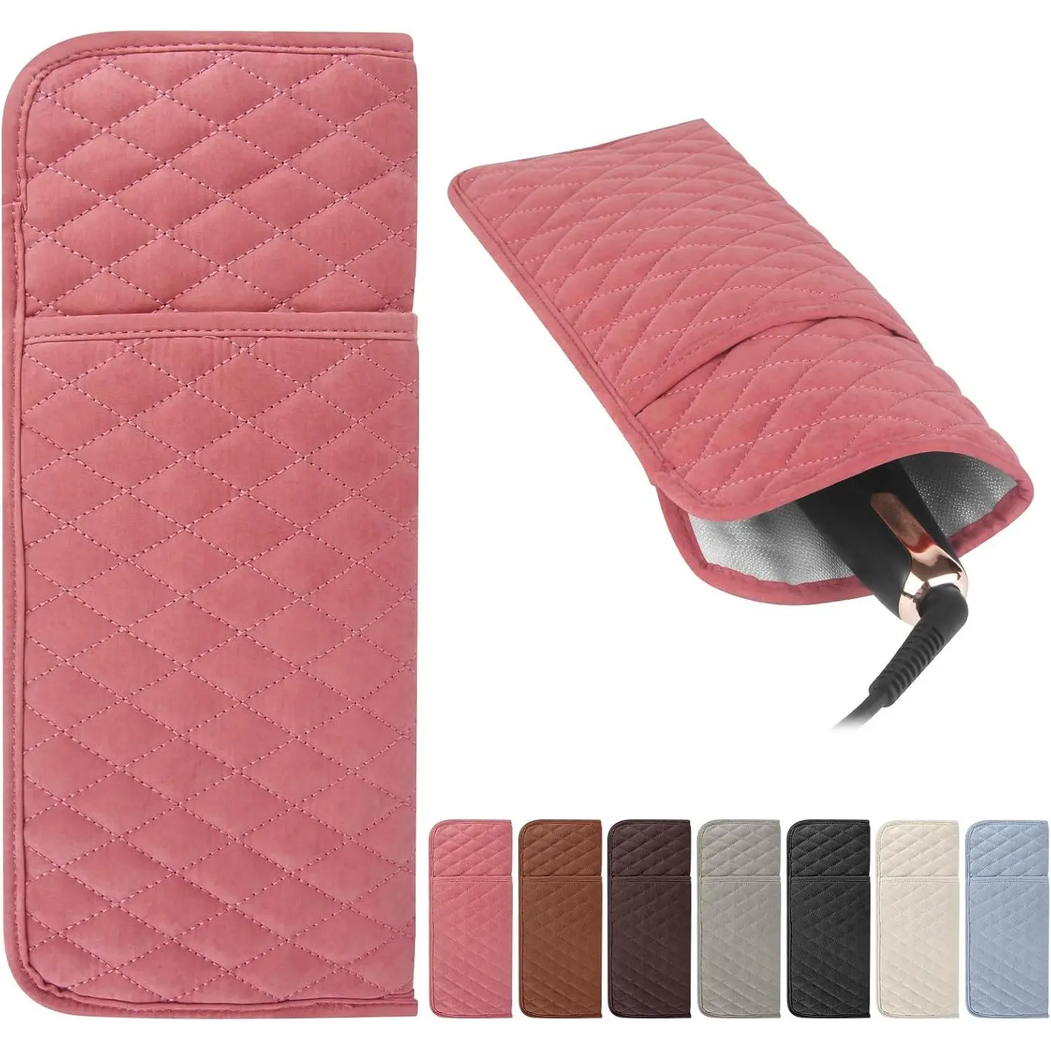 Heat Resistant Hair Tools Organizer Bag Portable Travel Storage Cover Pouch for Hair Straighteners, Curling Irons, Flat Irons and Hot Styling Tools(13.8" x 5.5")