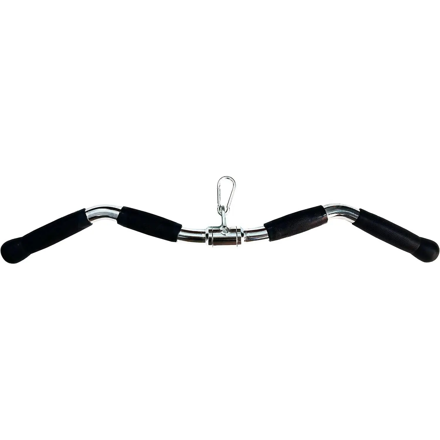 Machine Attachment Curl Pulldown Barbell Revolving Bar, Multi-Exerciser Cable Attachment, Solid Steel Tricep Press Down Bar with Rubber Handgrips & Revolving Hanger