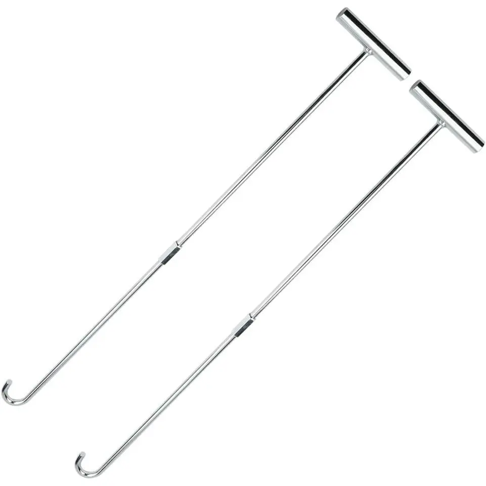 32" Solid Steel 5th Wheel Pin Puller with Chrome Plating, Heavy Duty - 2 Pack