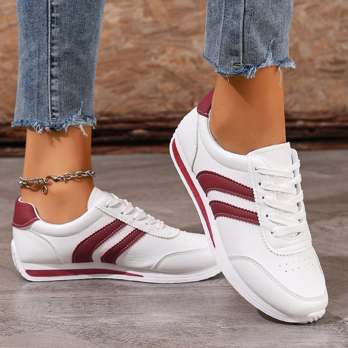 New women's lace-up casual sports shoes, soft-soled running shoes, flat non-slip women's shoes