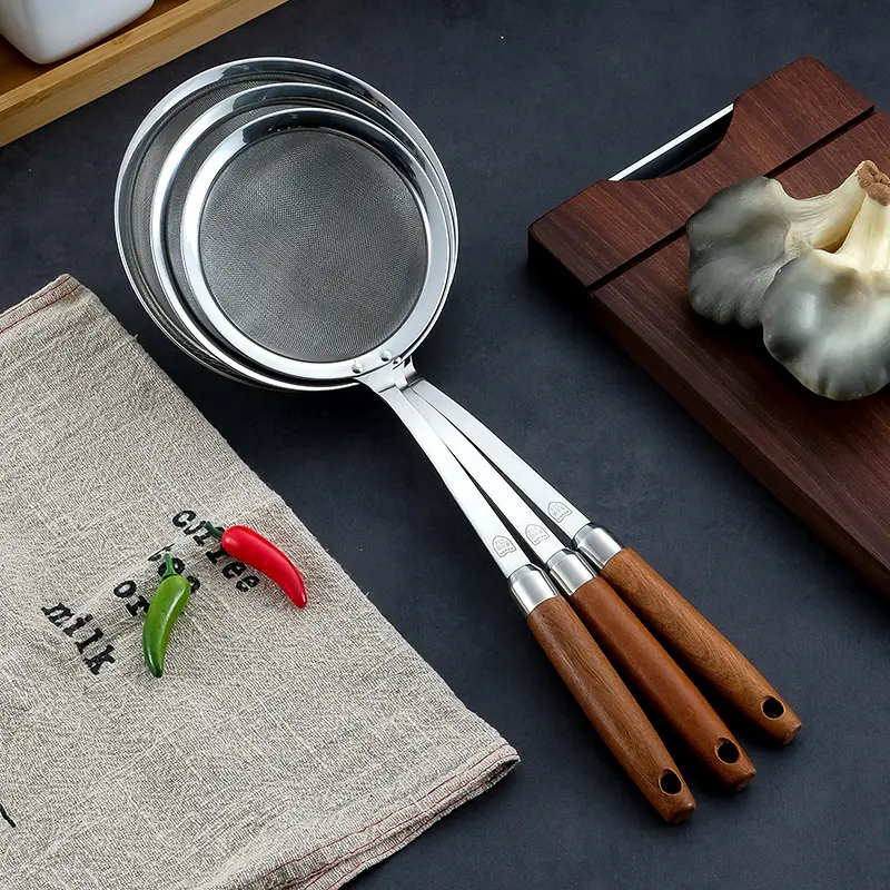 304 Stainless Steel Spider Strainer, Fine Mesh Skimmer Spoon for Deep Frying, Hot Pot, Boiling & Oil Draining, Kitchen Cooking Utensi