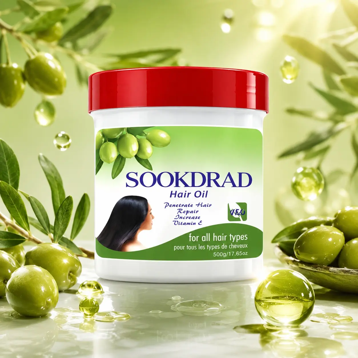 Hair Oil, Vitamin E, Penetrate Hair, Repair, All Hair Types, 500g