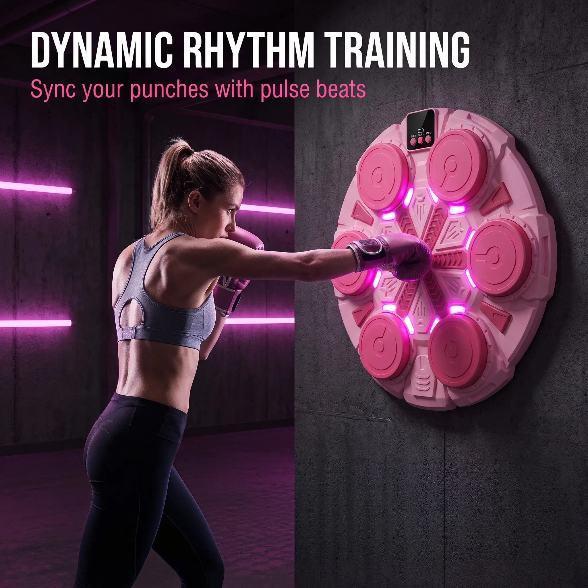 Smart Boxing Trainer for Adults and Kids, Boxing Training Equipment, Bluetooth-compatible Music Punching, Wall-Mounted, LED Display, Efficient Fitness, Halloween Christmas Gift