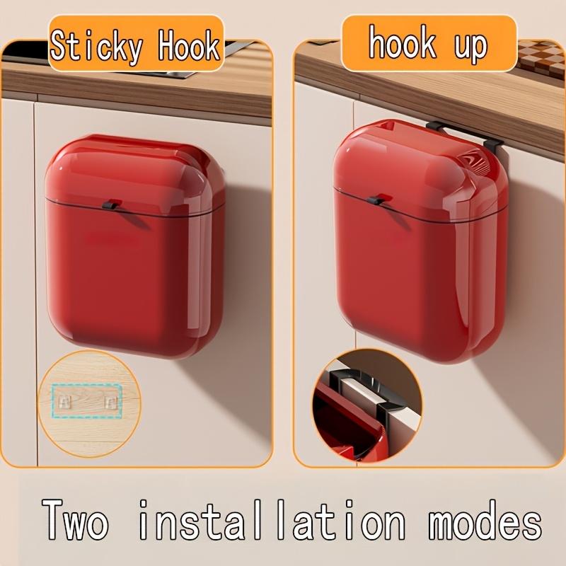Wall Mounted Trash Can with Dual Lid - Under Sink Hanging Bin, Odor-Control Kitchen Waste Basket, Easy Install, Cute Design