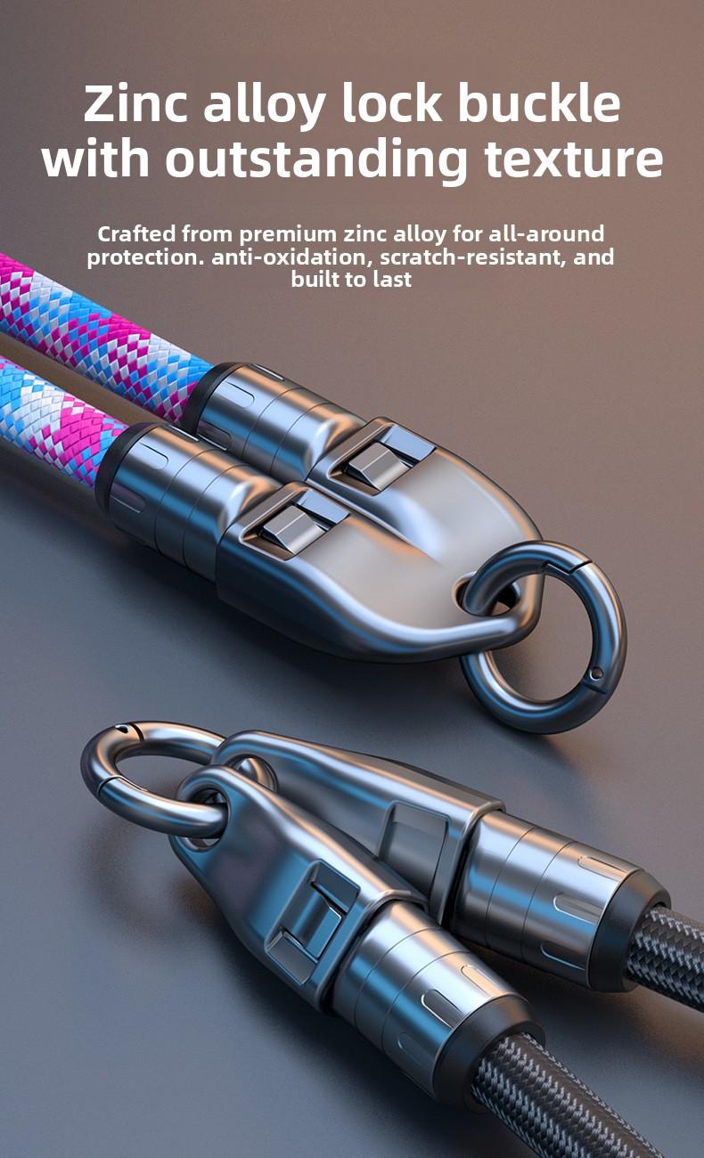 New 2-in-1 phone lanyard data cable PD240W super fast charging suitable for mobile phones and computers