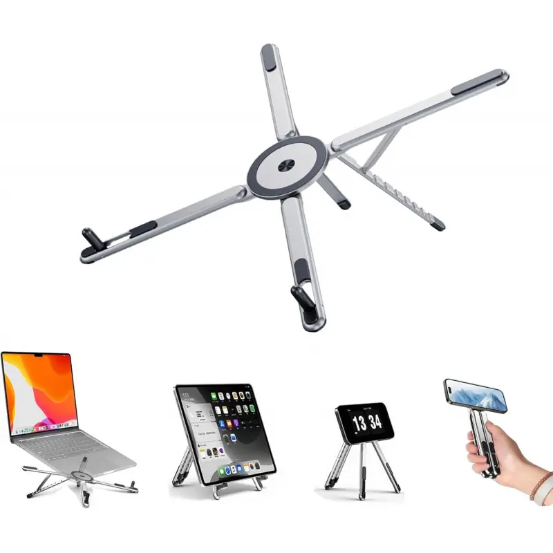 4 in 1 Magnetic Foldable Versatile Stand for Phone 17 16 15 14 13 12 11 pro max plus Tablet and Laptop,Aluminum Alloy Ergonomic  Adjustable Height Laptop Stand for Desk,Portable Holder for Home Office and Travel,back to school,back to school haul