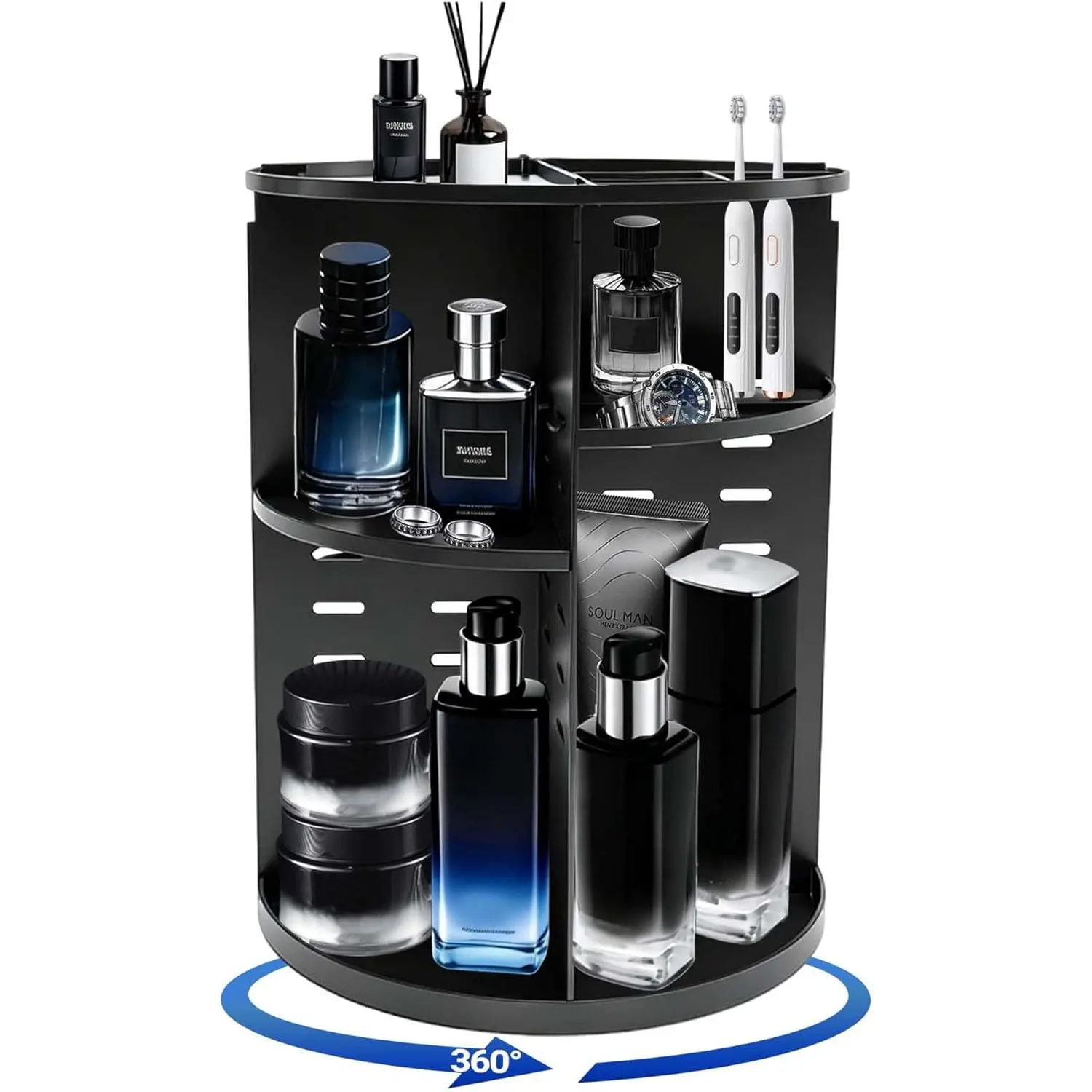 360 Rotating Mens Organzier,Cologne Organizer for Men,Perfume Organizer,Mens Bathroom Organizer,Cologne Stand,Perfume Stand,Bathroom Organizer for Men,Dresser Counter Organizer for Bedroom