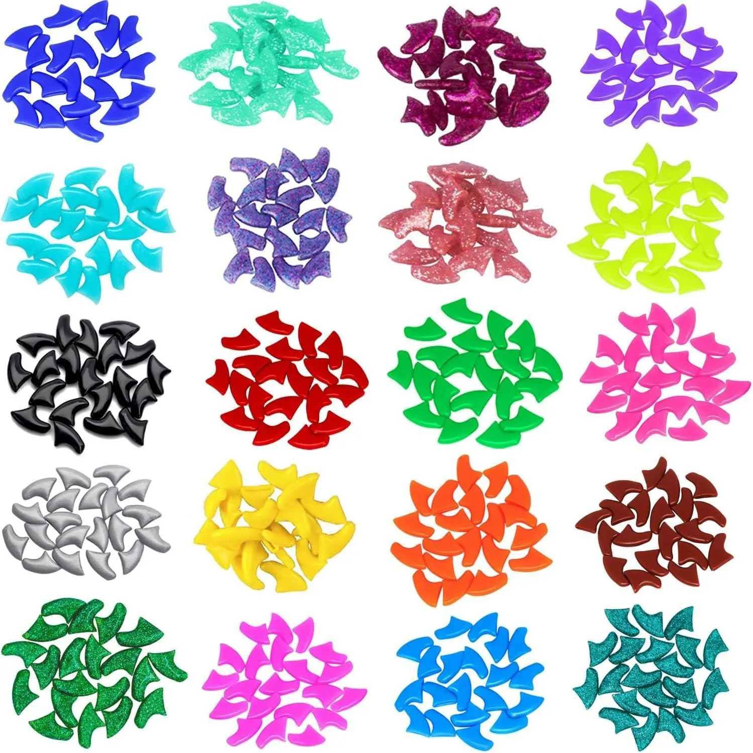 100pcs Cat Nail Caps in 10 Colors with Adhesive Glue and Applicators, Small Cat Claw CoversGift