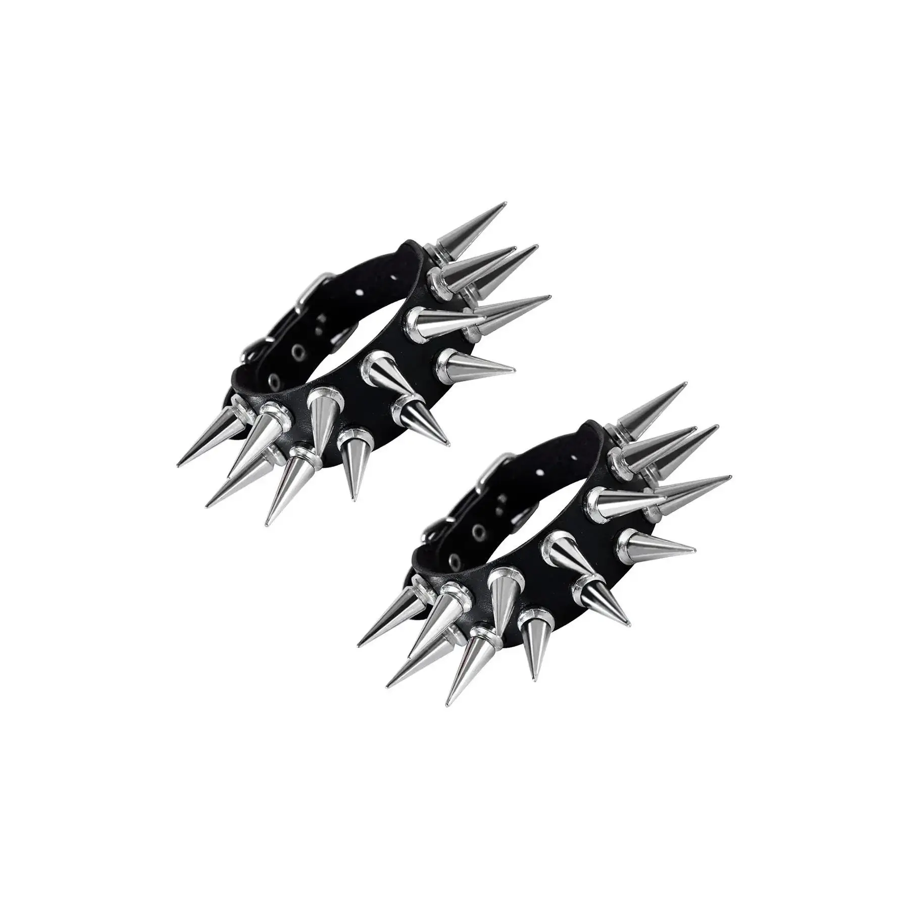 1/2PCS PU Leather Braclet for Man Women Goth Punk Rock PU Leather Cuff Studded Wristband Black Punk Style Gothic Bracelet Jewelry Adjustable Cuffs Cuff Bangle