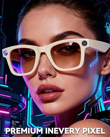 AI Smart Glasses with Camera 4K - Polarized Sunglasses with Camera, UV400 Lens, ChatGPT Enabled, EIS Stabilization, Dual Mic Noise Canceling, IP54 for Cycling Hiking fathersdaygift