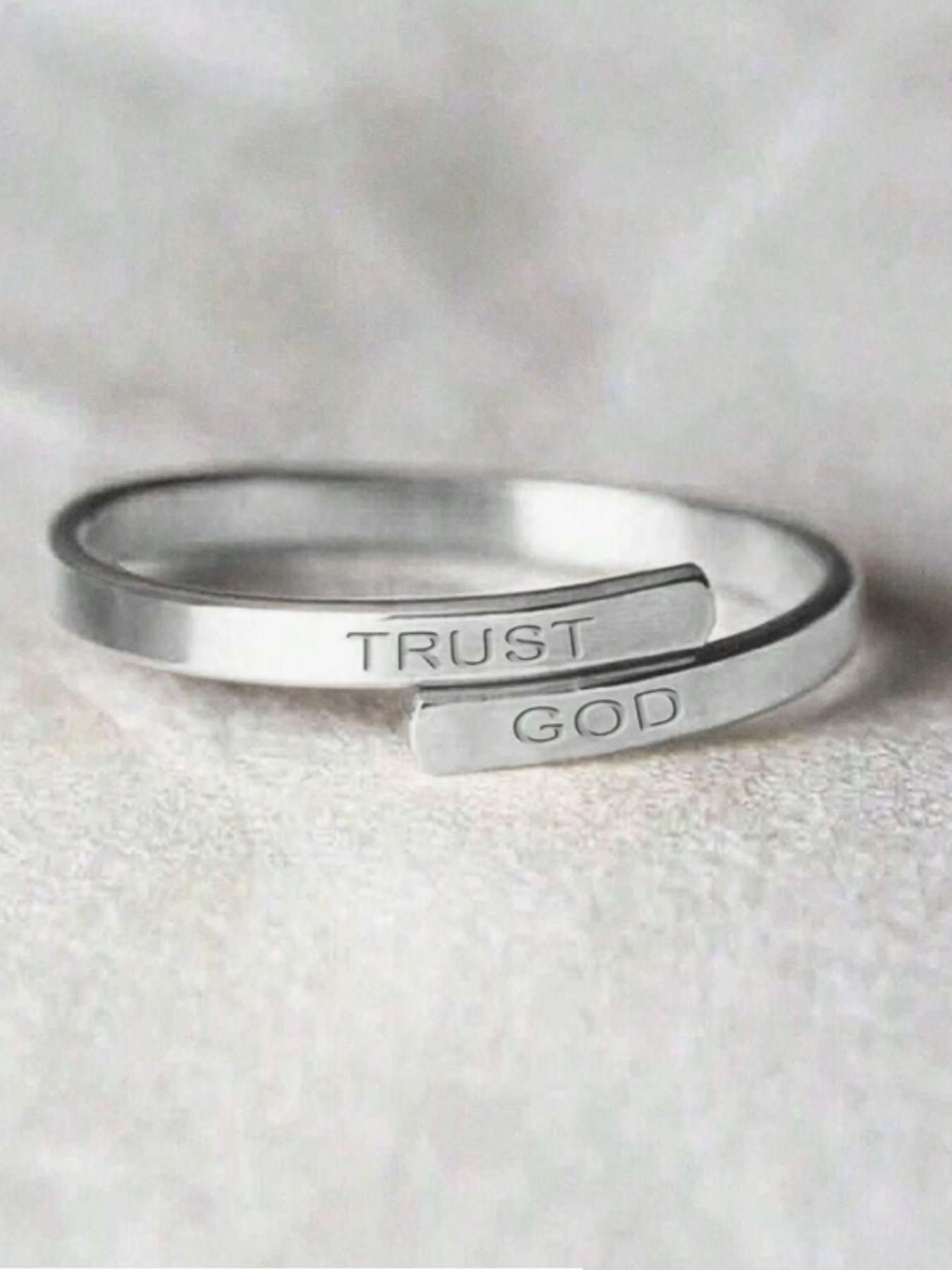 Letter Engraved Stainless Steel Ring, Fashion Jewelry for Party, Daily Clothing Decor, Trendy All-match & Exquisite Jewelry for Birthday Gift, Wedding Promise Rings, Personalized Jewelry