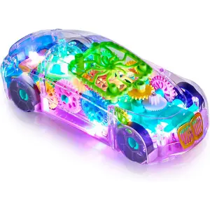 Light-Up Transparent Car Toy, Toys for Autistic Kids Ages 3-5 Sensory Toy for Kids with Autism Special Needs Toys, Bump and Go Toys for Toddlers Music and LED Effects Great Gift Ideafidget toys