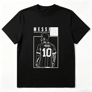 100% Cotton Lionel Andrés Messi Printed T-Shirt – Vintage Washed Oversized Basketball Streetwear – Premium Thick Soccer Fan Merchandise – Unisex Sportswear/Gift/Best Gift for Dad/Largest Size 5XL/Customizable