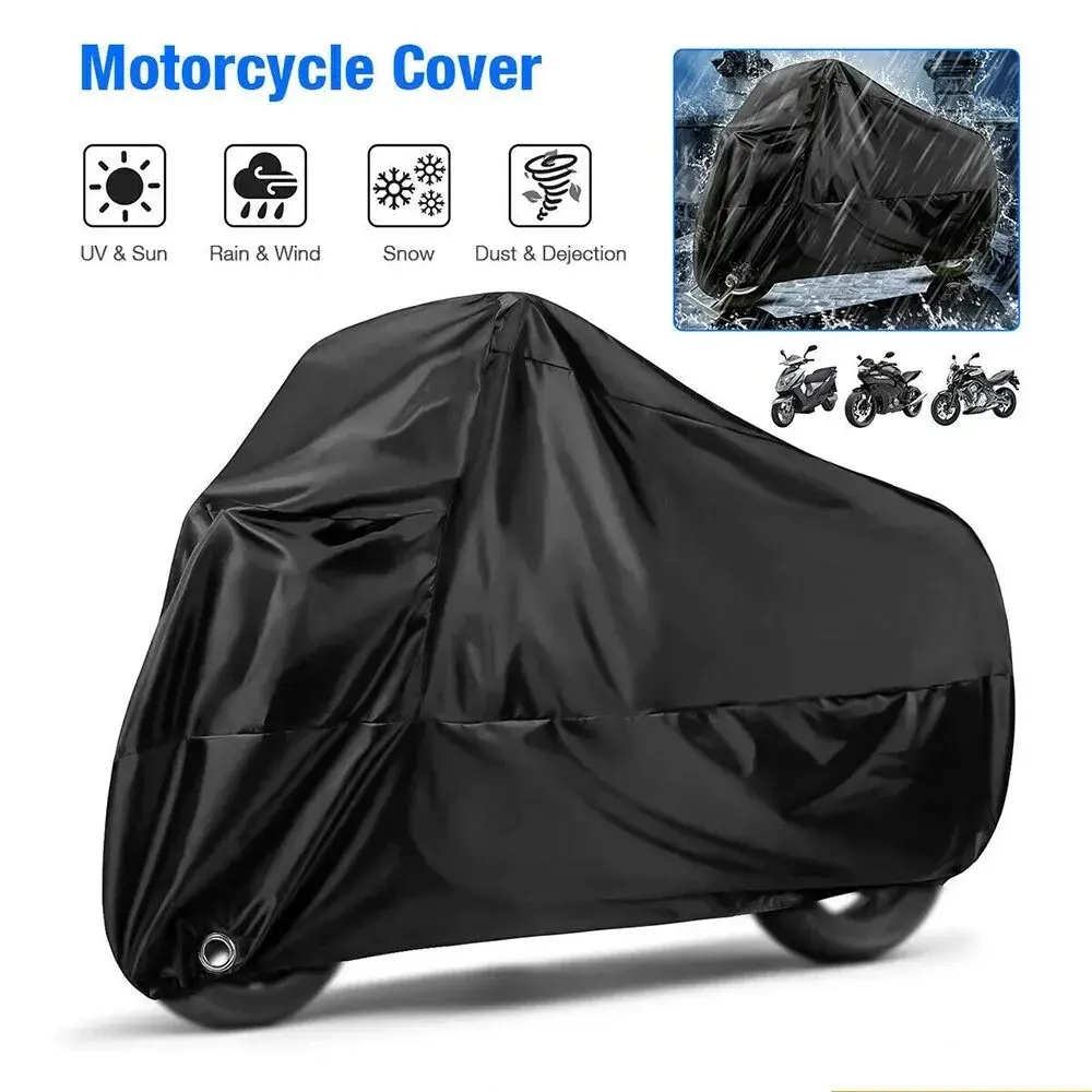Motorcycle Cover Waterproof All Season, Dustproof UV Protective, Outdoor Indoor Scooter 190t Wear-Resistant Fabric, Motorbike Cover