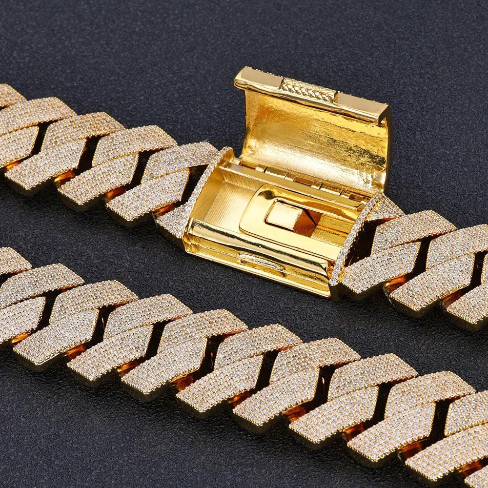 15mm Six rows Full Diamond Shap Cuban Chain Necklaces For Men Women Iced Out Chain Hip Hop Goth Jewelry Free Shipping