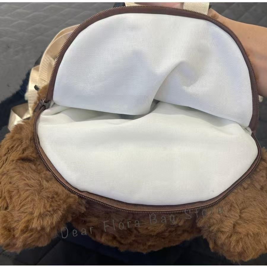New Cute Plush Brown Bear Backpack Kawaii Soft Animal Knapsack High Quality Lolita Furry Shoulder Bag Fashion Girl Birthday Gift