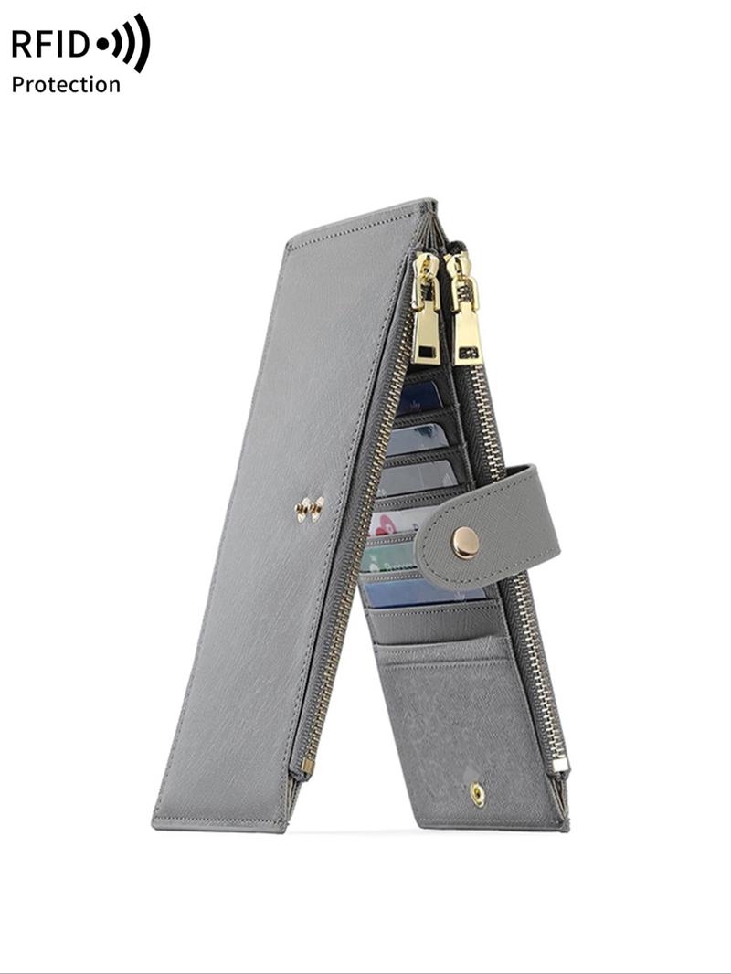 Women's Elegant Long Wallet, Casual Versatile Zipper Rfid Blocking Bifold Wallet, Multi Card Slot Wallet for Daily Use