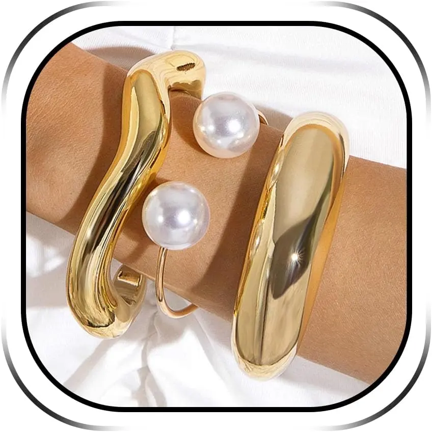 Bangles for Women Chunky Thick Large Bangle Bracelets Classic Stacked Statement Fashion  Trendy Wrist Accessories  for Her