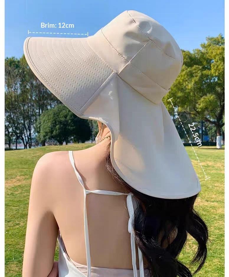 BIGWIG Women's Summer Large Sun Hat, Outdoor Hiking Fisherman's Hat, Summer Foldable Soft Hat, Wide Brim Hat, Fishing Hat, Neck Protection, Suitable for Beaches and Hiking