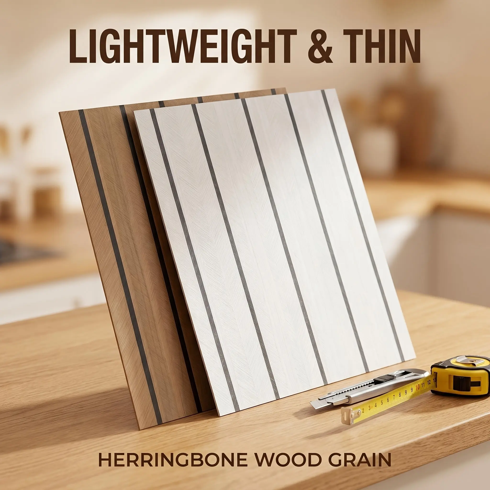 Peel and Stick Wood-Look Wall Panels, Self-Adhesive Waterproof DIY Wall Trim, Easy-Install for Kitchen Backsplash & Accent Walls, Decorative Wall Panel