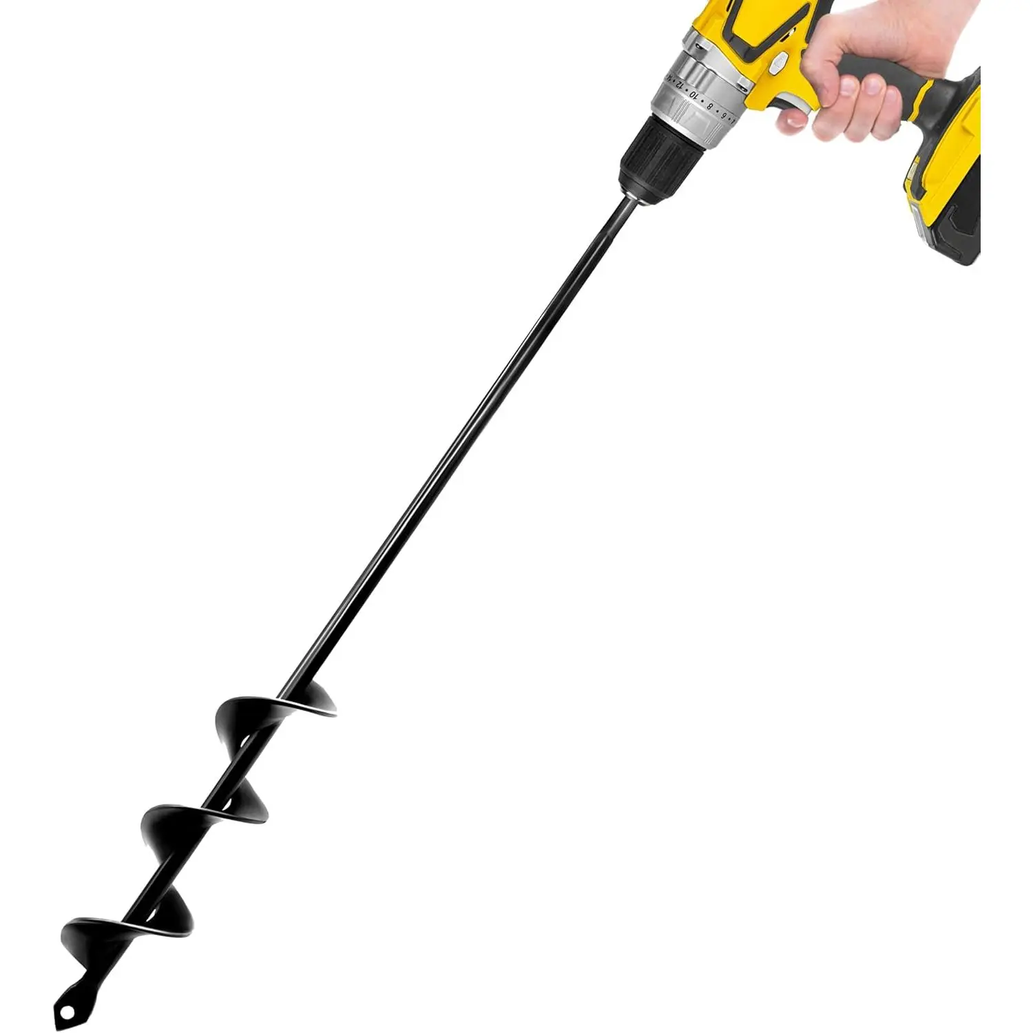 Auger Drill Bit for Planting - 1.6" x 16.5" Plant Auger for Cordless Drill - Bulb Planter Tool for Bulbs Planting&Holes Digging - 3/8" Hex Drive Drill