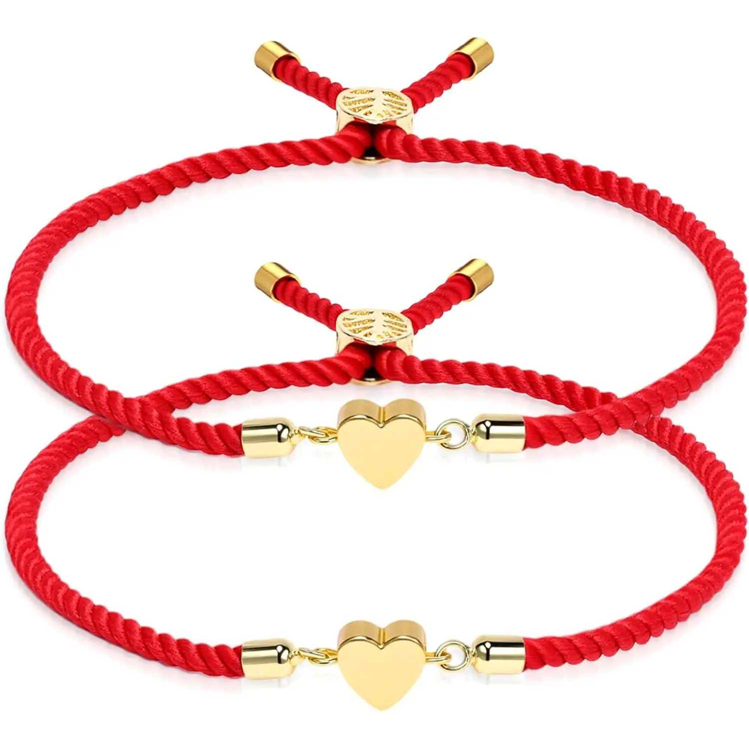 2 count Medal Blessing Gifts Red String for Protection Adjustable Valentines Day Catholic Bracelet Rosary Bracelets Gifts for Men Women Couple Friendship Birthday Confirmation