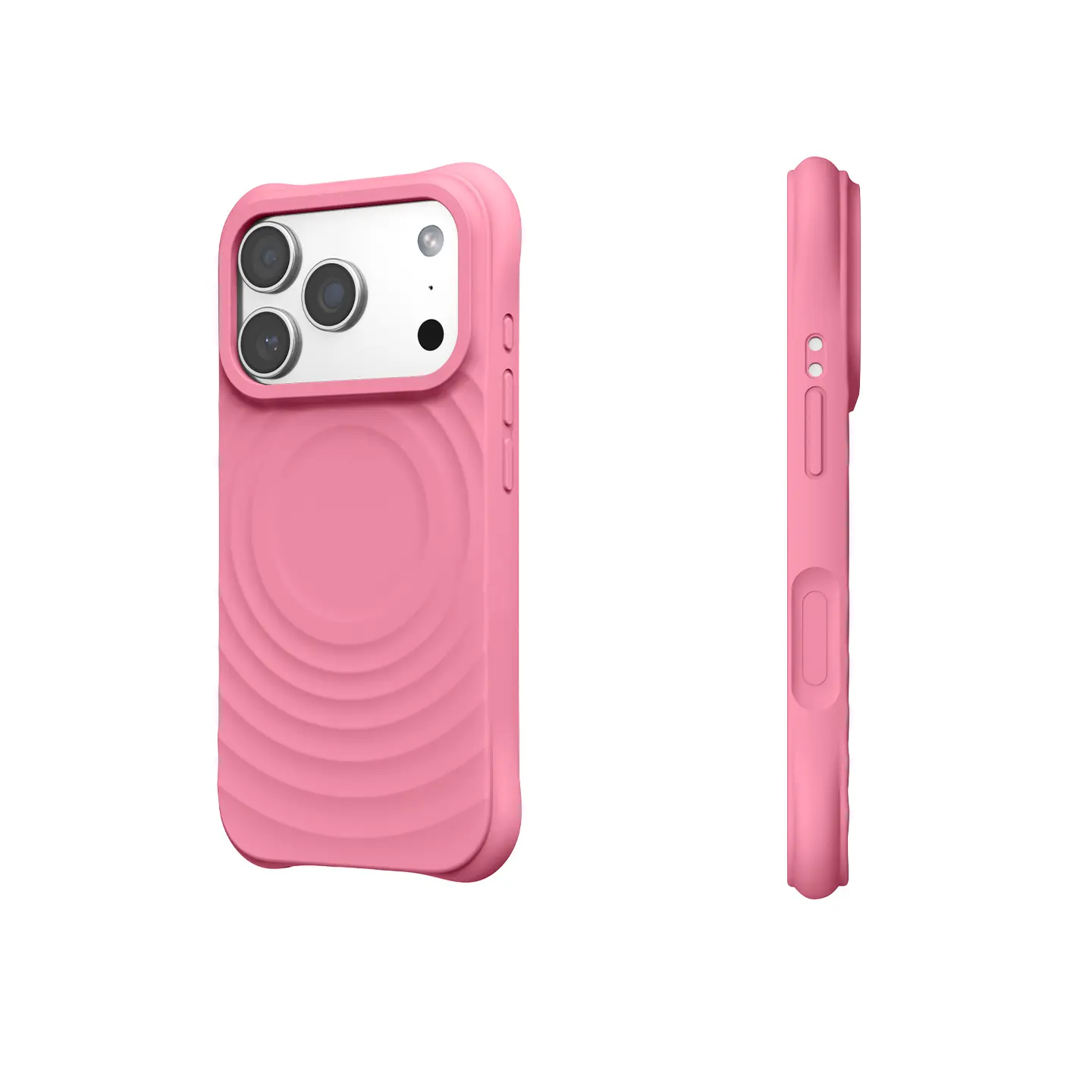 Ripple Texture Liquid Silicone Phone Case, MagSafe Compatible Shockproof Protective Cover, Cute Solid Color Slim Case for iPhone 14,15,16,17,18,14 Pro,15 Pro,16 Pro,17 Pro,18 Pro,14 Pro Max,15 Pro Max,16 Pro Max,17 Pro Max,18 Pro Max