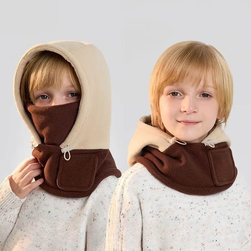 Kids 3-in-1 Winter Balaclava Hat - Soft Fleece Hood with Face Cover, Neck Warmer, Cold Weather Snow Outdoor Gear for Boys Girls, DIY Luggage Bag Accessory