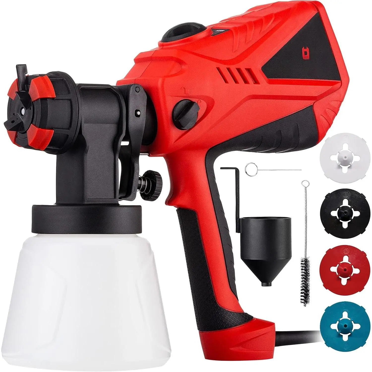 HVLP Electric  Sprayer  — 1200ml/min   & 600W  | Stain Sprayer, Adjustable Airflow, Easy-Clean Design, Portable, For Interior & Exterior Use, 3  Patterns and 4 Nozzles