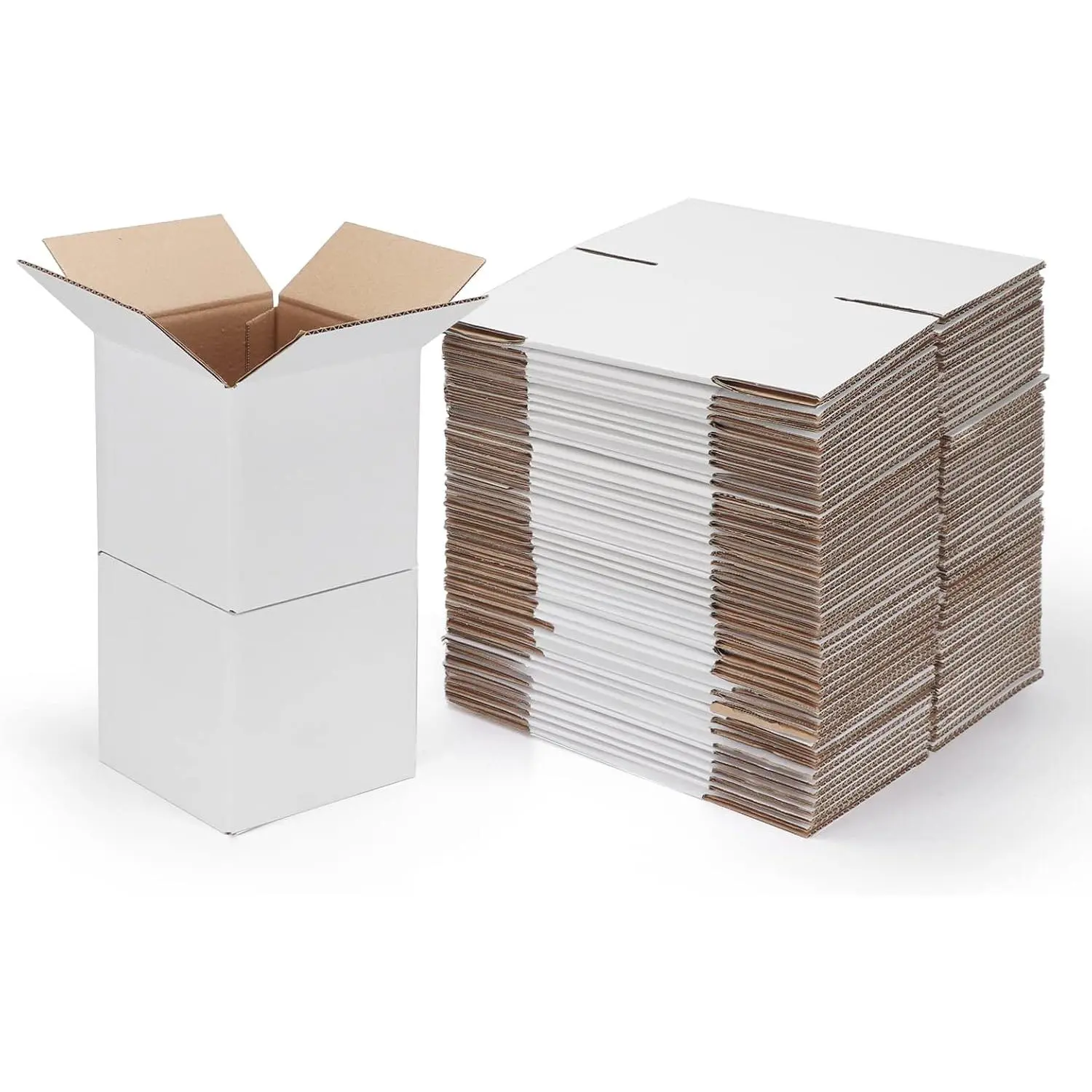 6x6x6 Shipping Boxes for Small Business,40 Pack White Corrugated Cardboard Box for Packaging, Mailing, Storage