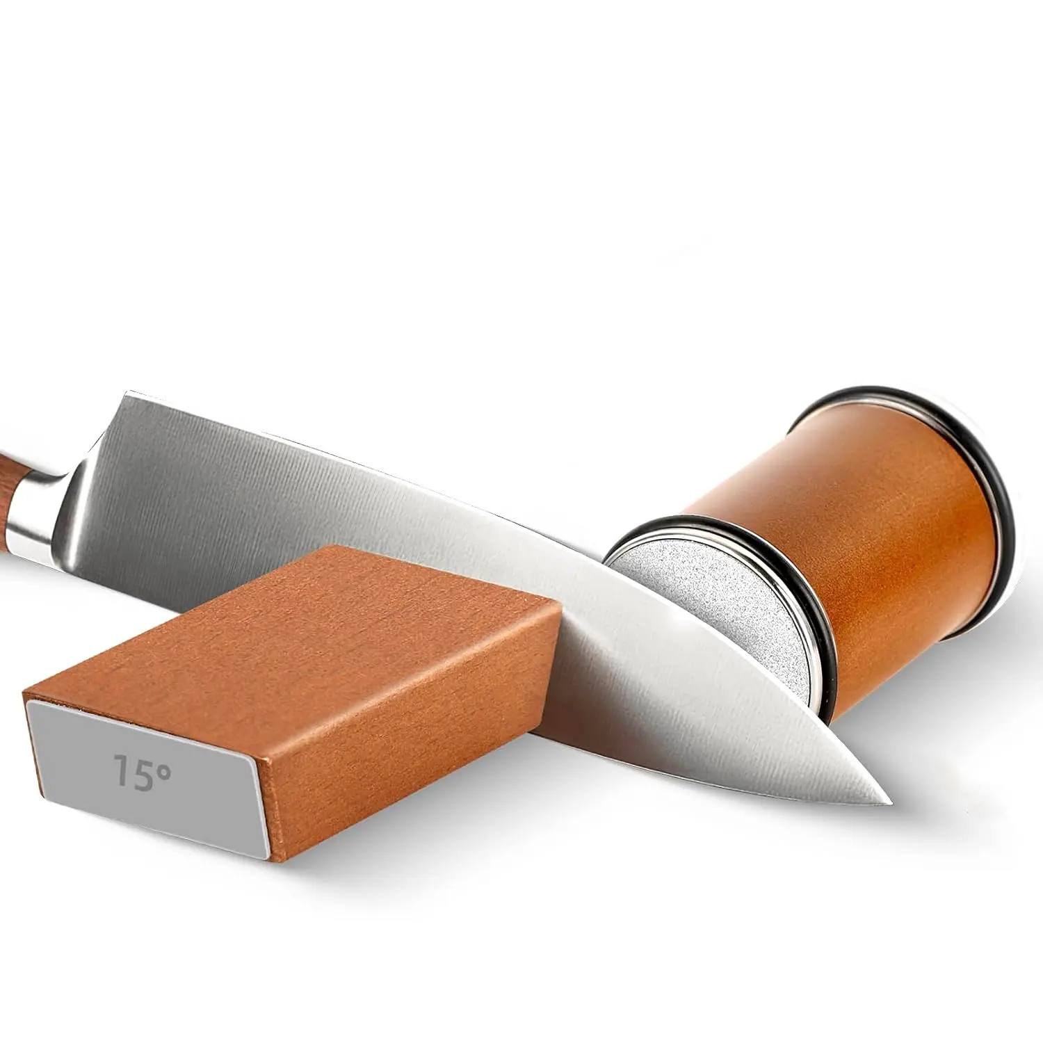 Tactical Rolling Knife Sharpener Set, Professional Portable Wooden Magnetic Tumbler Sharpening Tool with Multi-Angle Bases, Precision Blade Hone for Camping, Survival, Bushcraft, Kitchen Chef Knives and Outdoor Gear Repair