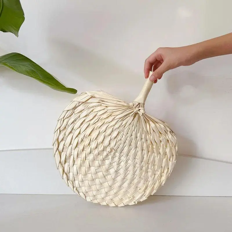 Chinese Style Handmade Fan Retro Natural Bamboo Braided Fan New Summer Cooling Hand Fan Art Crafts Woven Fan Home Decorations