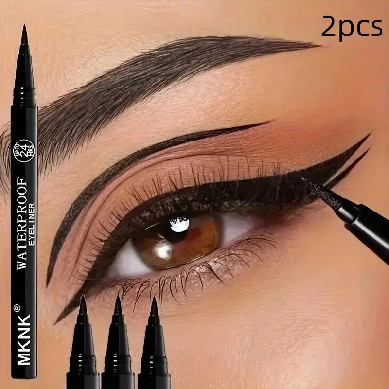 2pcs Waterproof And Smudge-Proof Heavy-Duty Black Eyeliner Gel Pencil - Long-Lasting, Sweatproof, Easy Application for Bold Winged Liner, Smudge-Resistant for Eyes/Contact Lens Users Eyeliner Pencils