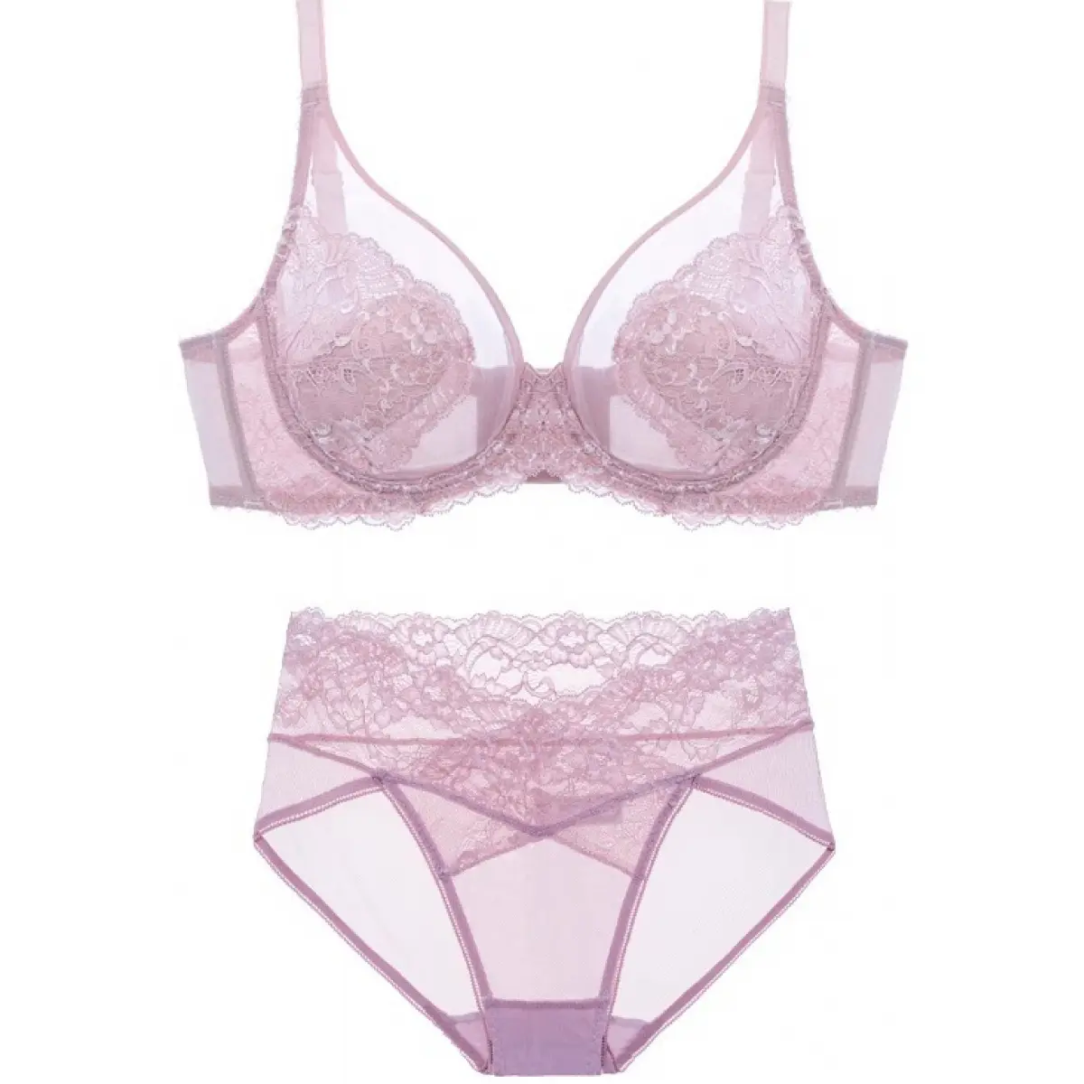 Thin, Breathable Set: Full-Cup Push-Up Bra with Side Support and Anti-Sagging Features, Plus Size (2PCS) Thin, Breathable Set: Full-Cup Push-Up Bra with Side Support and Anti-Sagging Features, Plus Size (2PCS)