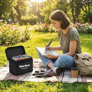Colored markers, 80 double-ended markers, brightly colored markers for art supplies and creative projects