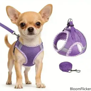 2 Pack Adjustable No-Pull Dog Harness & Leash Set, Soft Breathable Mesh Reflective Step-In Vest Harness, Lightweight Walking Gear Suitable For Small Medium Large Dogs & Puppies Daily Outdoor Walks