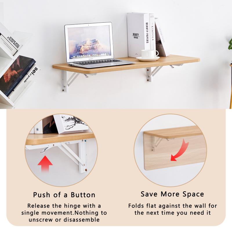 [SOIYELIFE] Laundry Room Folding Table Wall Mounted Folding Table for Small Spaces,Fold Down Desk,Workbench,Addition to Garage & Shed/Office/Laundry Room/Bar/Kitchen & Dining Room,31.5*15.7*6.5 inches.Cool furniture