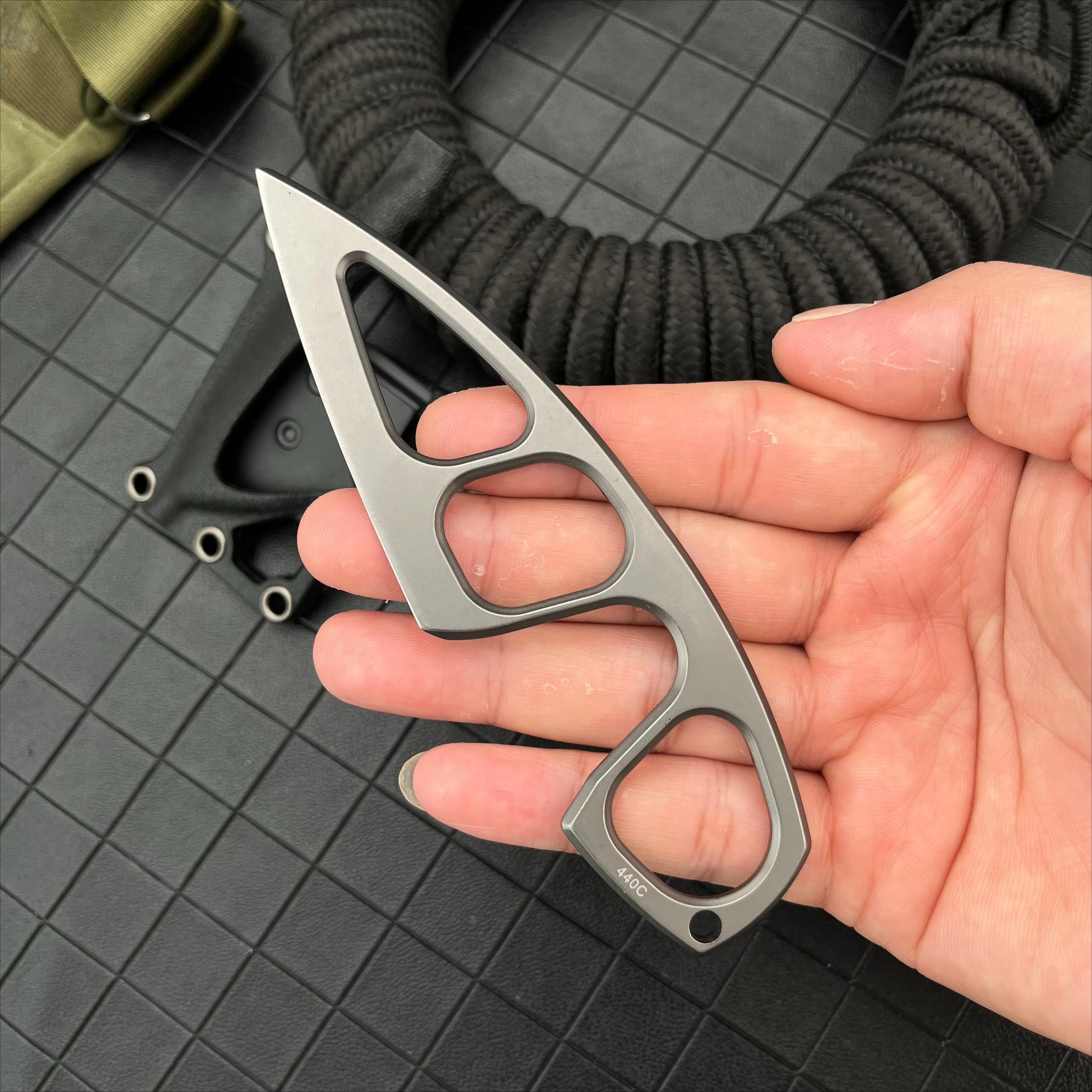 Mini Fixed Blade Knife 440C Full Tang Pocket EDC Knives with ABS Sheath Easy To Carry Outdoor Neck Knifes