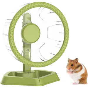 Quiet Spinner Hamster Running Exercise Wheel with Adjustable Stand for Small Animals Syrian Dwarf Gerbils Mice Green Small 6.3 inch