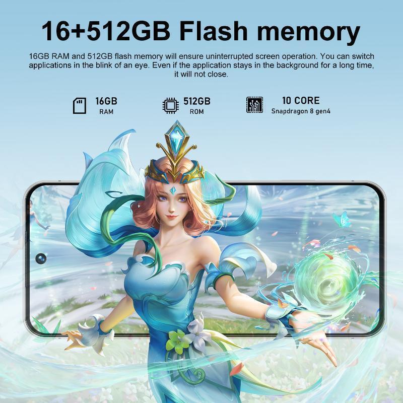 Smartphone  I17ProMax A17 PRO MAX Android Smartphone, 7.3 Inch Dual 108MP+78MP Cameras, Long-Lasting 8000mAh Battery, Fast Charging, OTG Function, Facial Recognition Unlocking,  12GB RAM +512GB ROM, 5G Network, Unlock Cellphone I smart phon