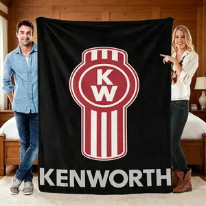 Kenworth Truck Flannel Blanket for Kids & Adults, Soft Cozy Throw Blanket for Bed Sofa, Vintage Truck Collage Print Air Conditioner Blanket, Funny Bedroom Living Room Decor, Father's Day, Thanksgiving, Christmas Birthday Family Gift