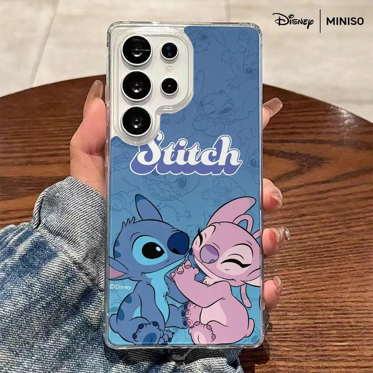 Disney Lilo & Stitch Stitch & Angel Couple Design Smartphone Case, Transparent Magnetic Shockproof Cellphone Cover & Casing with Protector for Samsung S26, S25, S24, S23 Series, S22 Ultra/S22P