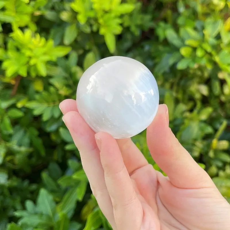 Natural Clear Quartz Sphere Polished Round Home Gift - Transparent Crystal Ball, Boho Modern Minimalist Table Shelf Desk Decor, Unique One of a Kind Stone Ornament for Collectors, Ideal Holiday & Birthday Present