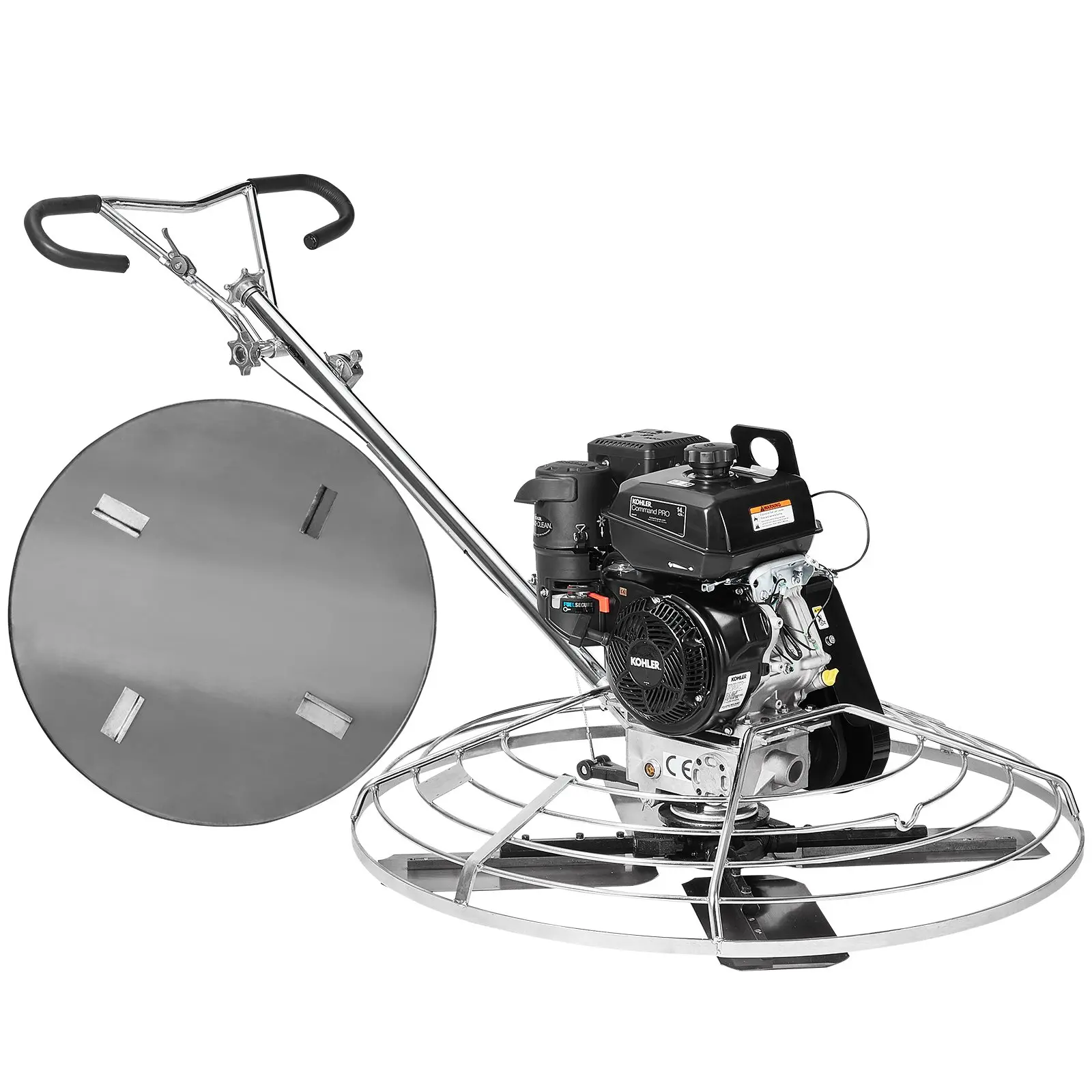 【Summerfinds】VEVOR Power Trowel, 46" Walk-Behind Gas-Powered Concrete Finisher with 14HP Branded Motor, Float Pan, Varied Blades, Adjustable Handle & Heavy-Duty Commercial Screed Concrete Tool, Orange