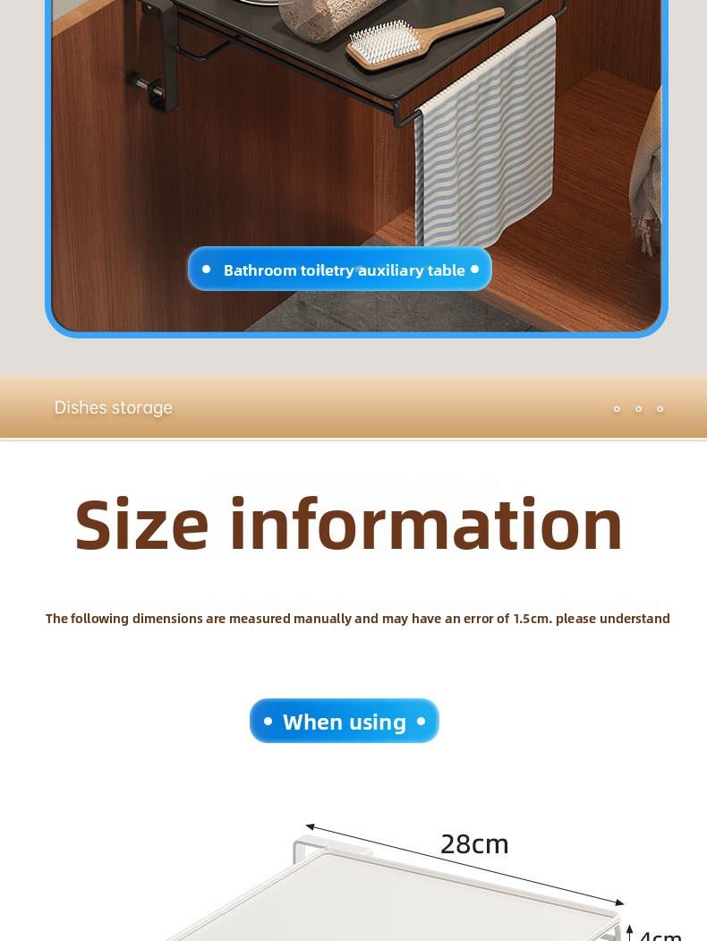 Foldable Countertop Extension Storage Rack Household Multifunctional Hanging Cabinet Door Small Table Board Storage Partition Auxiliary Table