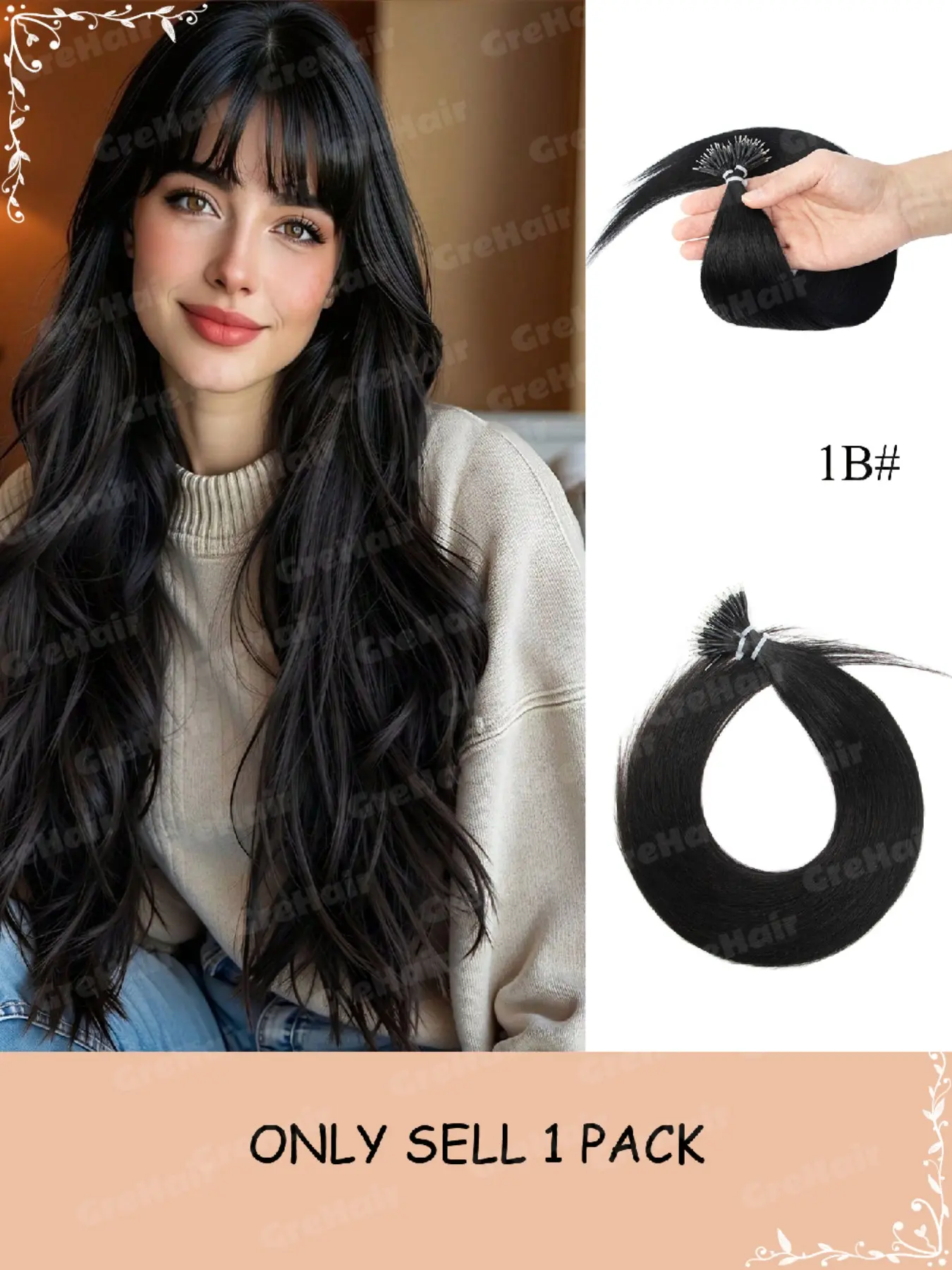 Invisible Nano Ring Hair Extensions, 50 Bundles 30g, Multiple Sizes and Colors, Real Human Hair, Seamless Hair Growth, Natural Look