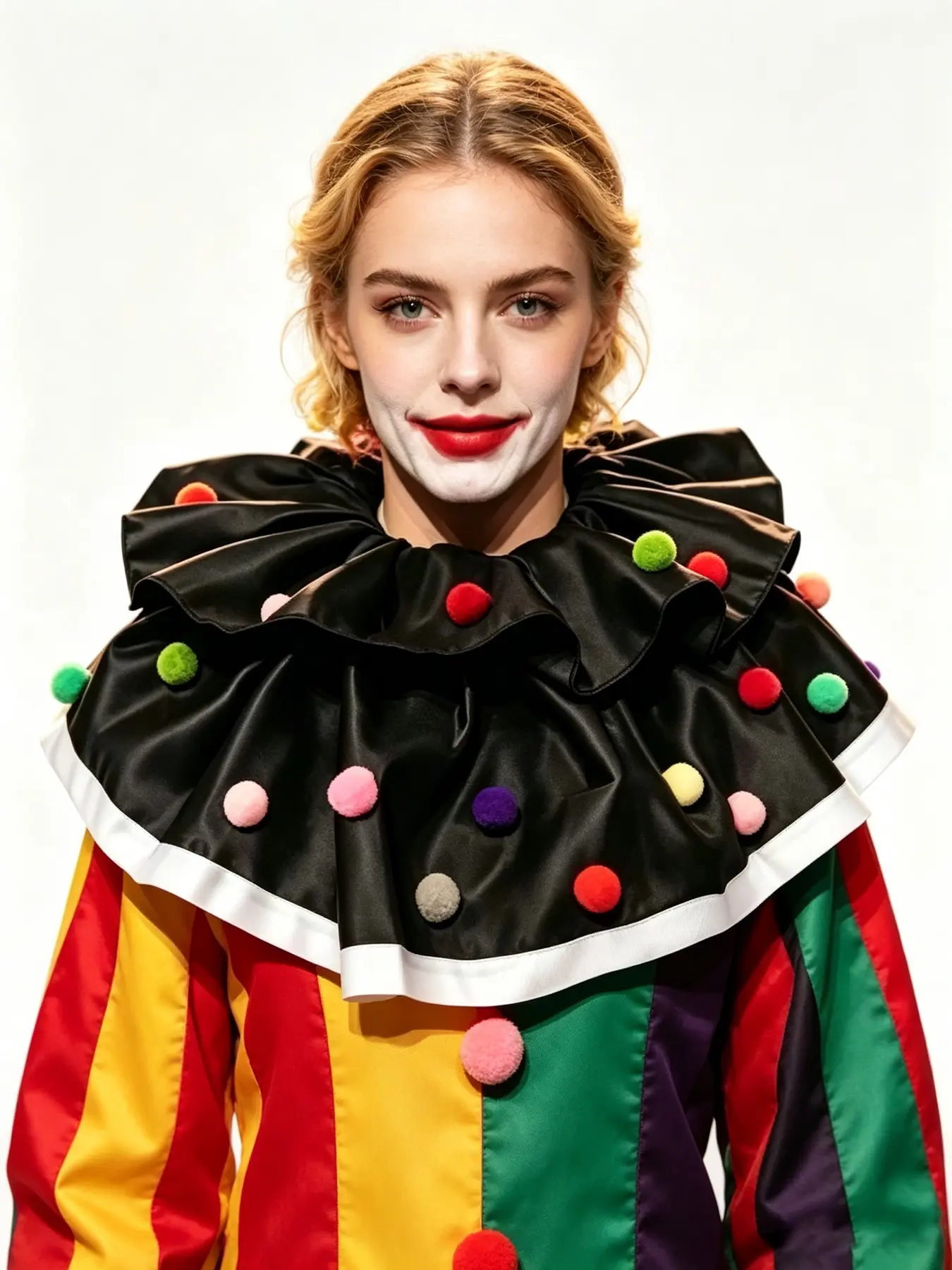 Ball Clown Ruffled Collar, Vintage Circus Style, Multi-Layered Ruffles, Edge Decoration, Halloween Cosplay Party Accessory